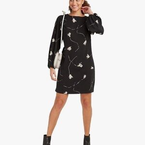 A New Day Elegant Black Floral Dress